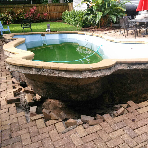 popped pool coming out of ground in need of pool repair